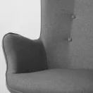 Lábtartós fotel, Sofotel Norse, szürke/fekete, lábtartóval, füles kialakítás, kárpitozott, bükkfa, filccel alábélelt lábak, levehető huzatú párna, skandináv stílus