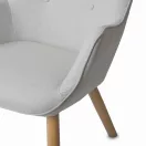 Lábtartós fotel, Sofotel Norse, világosszürke, lábtartóval, füles kialakítás, kárpitozott, bükkfa, filccel alábélelt lábak, levehető huzatú párna, skandináv stílus