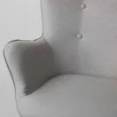 Lábtartós fotel, Sofotel Norse, világosszürke, lábtartóval, füles kialakítás, kárpitozott, bükkfa, filccel alábélelt lábak, levehető huzatú párna, skandináv stílus