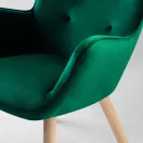 Lábtartós fotel, Sofotel Norse, zöld, lábtartóval, füles kialakítás, kárpitozott, bükkfa, filccel alábélelt lábak, levehető huzatú párna, skandináv stílus