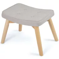   Lábtartó, Sofotel Norse, szürke, skandináv stílusú, kárpitozott velúr (poliészter) huzat, filc talpakkal, padlóbarát, stabil