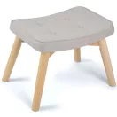 Lábtartó, Sofotel Norse, szürke, skandináv stílusú, kárpitozott velúr (poliészter) huzat, filc talpakkal, padlóbarát, stabil