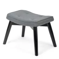   Lábtartó, Sofotel Norse, sötétszürke/fekete, skandináv stílusú, kárpitozott velúr (poliészter) huzat, filc talpakkal, padlóbarát, stabil