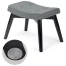 Lábtartó, Sofotel Norse, sötétszürke/fekete, skandináv stílusú, kárpitozott velúr (poliészter) huzat, filc talpakkal, padlóbarát, stabil