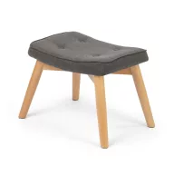   Lábtartó, Sofotel Norse, sötétszürke, skandináv stílusú, kárpitozott velúr (poliészter) huzat, filc talpakkal, padlóbarát, stabil
