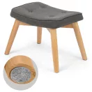 Lábtartó, Sofotel Norse, sötétszürke, skandináv stílusú, kárpitozott velúr (poliészter) huzat, filc talpakkal, padlóbarát, stabil