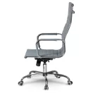 Irodai szék, Sofotel Tokio, szürke, ergonomikus magas háttámla, hintamechanika, állítható magasság, krómozott talp és karfák, műbőr kárpit