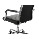 Irodai szék, Sofotel Boston, fekete, műbőr kárpit, krómozott karfák és csillagtalp, Tilt hintamechanika, gumírozott kerekek, ergonomikus háttámla