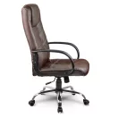 Irodai szék, Sofotel EG-221, barna, 45-55 cm ülésmagasság, 106–116 cm, műbőr kárpit, Tilt hintamechanika, krómozott talp, gumírozott kerekek