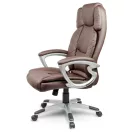 Irodai szék, Sofotel EG-227, barna, 47-55 cm ülésmagasság, műbőr kárpitozás, gumírozott kerekek