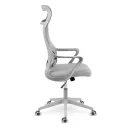 Irodai szék, Sofotel Labi, szürke, 132,5-142,5 cm, mikrohálós háttámla, deréktámasz, hintamechanika, gázliftes magasságállítás, gumírozott kerekek, 120 kg teherbírás