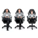 Gamer szék, Sofotel Draknor II, fekete-szürke, 36–46 cm ülésmagasság, lábtartós, dönthető, derék- és fejpárnával, 150 kg teherbírás