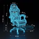 Gamer szék, Sofotel Draknor II, fekete-szürke, 36–46 cm ülésmagasság, lábtartós, dönthető, derék- és fejpárnával, 150 kg teherbírás