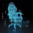 Gamer szék, Sofotel Draknor II, fekete-piros, 36–46 cm ülésmagasság, lábtartós, dönthető, derék- és fejpárnával, 150 kg teherbírás