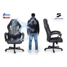 Gamer szék, Sofotel Master, fekete, 33-45 cm ülésmagasság, gumírozott kerekek, fejpárnával, 120 kg teherbírás
