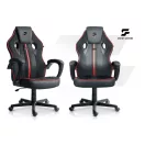 Gamer szék, Sofotel Master, fekete/piros, 33-45 cm ülésmagasság, gumírozott kerekek, fejpárnával, 120 kg teherbírás