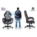 Gamer szék, Sofotel Master, fekete/piros, 33-45 cm ülésmagasság, gumírozott kerekek, fejpárnával, 120 kg teherbírás
