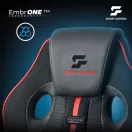 Gamer szék, Sofotel Master, fekete/piros, 33-45 cm ülésmagasság, gumírozott kerekek, fejpárnával, 120 kg teherbírás