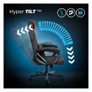 Gamer szék, Sofotel Furon, fekete/piros, 37-57 cm ülésmagasság, gumírozott kerekek, derék- és fejpárnával, 120 kg teherbírás