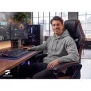 Gamer szék, Sofotel Furon, fekete/piros, 37-57 cm ülésmagasság, gumírozott kerekek, derék- és fejpárnával, 120 kg teherbírás