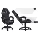 Gamer szék, Sofotel Specter, fekete, 42-52 cm ülésmagasság, gumírozott kerekek, lábtartós, dönthető, fejpárnával, 120 kg teherbírás