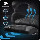 Gamer szék, Sofotel Specter, fekete, 42-52 cm ülésmagasság, gumírozott kerekek, lábtartós, dönthető, fejpárnával, 120 kg teherbírás