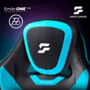 Gamer szék, Sofotel Specter, fekete/türkiz, 42-52 cm ülésmagasság, gumírozott kerekek, lábtartós, dönthető, fejpárnával, 120 kg teherbírás