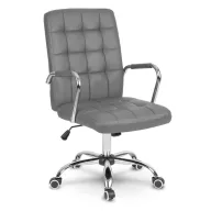  Irodai szék, Sofotel Benton, szürke, 95-105 cm, műbőr kárpit, ergonomikus háttámla, hintamechanika, gázliftes magasságállítás, gumírozott kerekek, 120 kg teherbírás