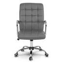 Irodai szék, Sofotel Benton, szürke, 95-105 cm, műbőr kárpit, ergonomikus háttámla, hintamechanika, gázliftes magasságállítás, gumírozott kerekek, 120 kg teherbírás
