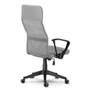 Irodai szék, Sofotel Sydney, világosszürke, 110-117,5 cm, mikrohálós háttámla, állítható, hintamechanika, gázliftes magasságállítás, gumírozott kerekek