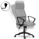Irodai szék, Sofotel Sydney, világosszürke, 110-117,5 cm, mikrohálós háttámla, állítható, hintamechanika, gázliftes magasságállítás, gumírozott kerekek