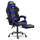 Gamer szék, Sofotel Cerber, fekete-kék, 46-56 cm ülésmagasság, lábtartós, gumírozott kerekek