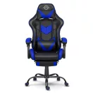 Gamer szék, Sofotel Cerber, fekete-kék, 46-56 cm ülésmagasság, lábtartós, gumírozott kerekek