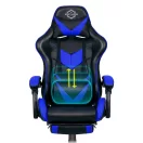 Gamer szék, Sofotel Cerber, fekete-kék, 46-56 cm ülésmagasság, lábtartós, gumírozott kerekek