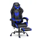 Gamer szék, Sofotel Cerber, fekete-kék, 46-56 cm ülésmagasság, lábtartós, gumírozott kerekek