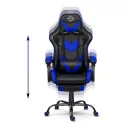 Gamer szék, Sofotel Cerber, fekete-kék, 46-56 cm ülésmagasság, lábtartós, gumírozott kerekek