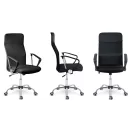 Irodai szék, Sofotel Tamar, fekete, 105-115 cm, 34-44 cm ülésmagasság, mikrohálós háttámla, állítható, hintamechanika, gázliftes magasságállítás, gumírozott kerekek