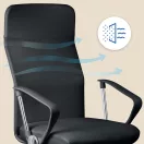 Irodai szék, Sofotel Tamar, fekete, 105-115 cm, 34-44 cm ülésmagasság, mikrohálós háttámla, állítható, hintamechanika, gázliftes magasságállítás, gumírozott kerekek