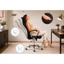 Irodai szék, Sofotel Tamar, fekete, 105-115 cm, 34-44 cm ülésmagasság, mikrohálós háttámla, állítható, hintamechanika, gázliftes magasságállítás, gumírozott kerekek
