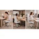 Irodai szék, Sofotel Tamar, fehér, 105-115 cm, 34-44 cm ülésmagasság, mikrohálós háttámla, állítható, hintamechanika, gázliftes magasságállítás, gumírozott kerekek