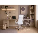 Irodai szék, Sofotel Tamar, fehér, 105-115 cm, 34-44 cm ülésmagasság, mikrohálós háttámla, állítható, hintamechanika, gázliftes magasságállítás, gumírozott kerekek