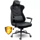 Irodai szék, Sofotel Verona, fekete, 41–48 cm ülésmagasság, hintafunkció, gázliftes magasságállítás, műbőr kárpit, gumírozott kerekek, fém talp, deréktámasz és fejpárna, 120 kg teherbírás