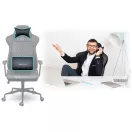 Irodai szék, Sofotel Verona, fekete, 41–48 cm ülésmagasság, hintafunkció, gázliftes magasságállítás, műbőr kárpit, gumírozott kerekek, fém talp, deréktámasz és fejpárna, 120 kg teherbírás