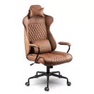 Irodai szék, Sofotel Verona, barna, 41–48 cm ülésmagasság, hintafunkció, gázliftes magasságállítás, műbőr kárpit, gumírozott kerekek, fém talp, deréktámasz és fejpárna, 120 kg teherbírás