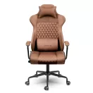Irodai szék, Sofotel Verona, barna, 41–48 cm ülésmagasság, hintafunkció, gázliftes magasságállítás, műbőr kárpit, gumírozott kerekek, fém talp, deréktámasz és fejpárna, 120 kg teherbírás