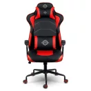 Gamer szék, Sofotel Katarina, piros, 41-48 cm, állítható magasság, hintáztatható, műbőr, gumírozott kerekek, derék- és fejpárnával