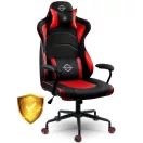Gamer szék, Sofotel Katarina, piros, 41-48 cm, állítható magasság, hintáztatható, műbőr, gumírozott kerekek, derék- és fejpárnával