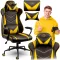 Gamer szék, Sofotel Blitzcrank, fekete, 41-48 cm ülésmagasság, hintáztatható, vízálló ekobőr kárpit, forgatható fém talp, gumírozott kerekek, derék- és fejpárnával, 120 kg teherbírás