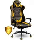 Gamer szék, Sofotel Blitzcrank, fekete, 41-48 cm ülésmagasság, hintáztatható, vízálló ekobőr kárpit, forgatható fém talp, gumírozott kerekek, derék- és fejpárnával, 120 kg teherbírás