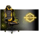 Gamer szék, Sofotel Blitzcrank, fekete, 41-48 cm ülésmagasság, hintáztatható, vízálló ekobőr kárpit, forgatható fém talp, gumírozott kerekek, derék- és fejpárnával, 120 kg teherbírás
